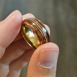 Double Wood Grain Ring Size 7